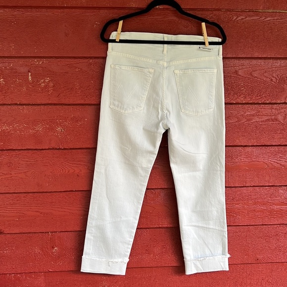 MOTHER The Scrapper Cuff Ankle Fray Light Blue Boyfriend Jeans - Picture 7 of 7